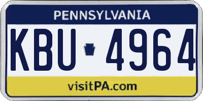 PA license plate KBU4964