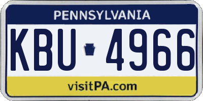 PA license plate KBU4966