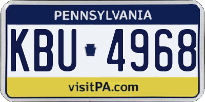 PA license plate KBU4968