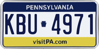 PA license plate KBU4971