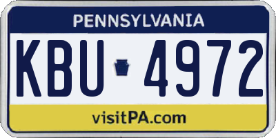 PA license plate KBU4972