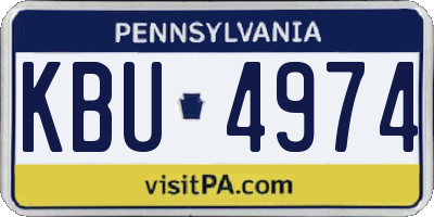 PA license plate KBU4974