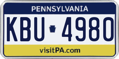 PA license plate KBU4980