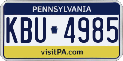 PA license plate KBU4985
