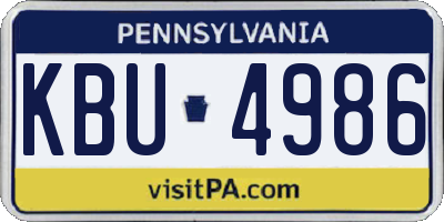 PA license plate KBU4986