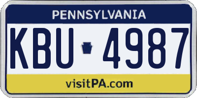 PA license plate KBU4987