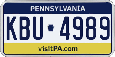 PA license plate KBU4989