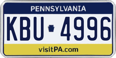 PA license plate KBU4996