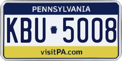PA license plate KBU5008