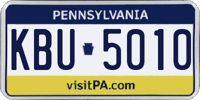 PA license plate KBU5010