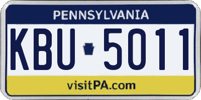 PA license plate KBU5011