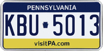 PA license plate KBU5013