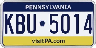 PA license plate KBU5014
