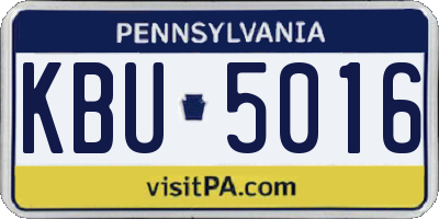 PA license plate KBU5016