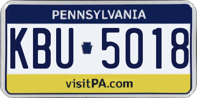 PA license plate KBU5018