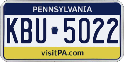 PA license plate KBU5022