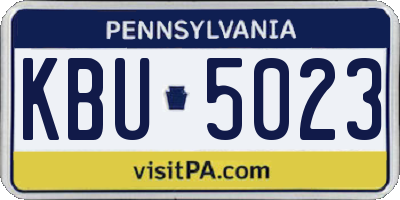 PA license plate KBU5023