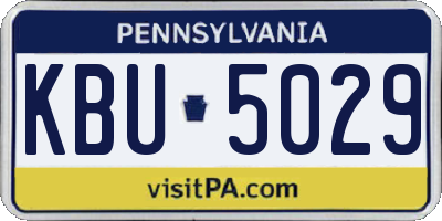 PA license plate KBU5029