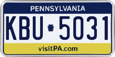 PA license plate KBU5031