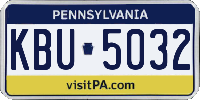 PA license plate KBU5032