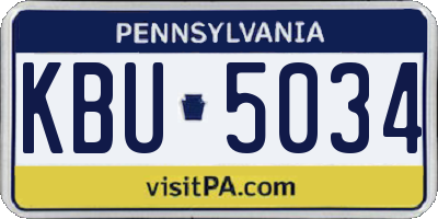 PA license plate KBU5034