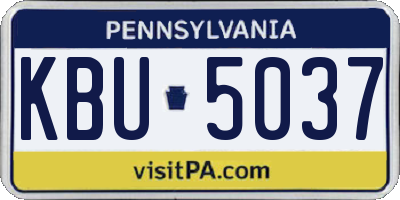 PA license plate KBU5037