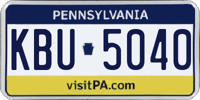 PA license plate KBU5040