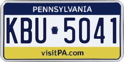 PA license plate KBU5041