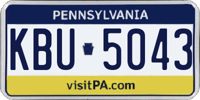 PA license plate KBU5043