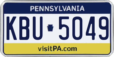 PA license plate KBU5049