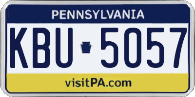 PA license plate KBU5057