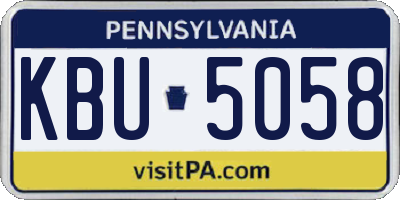 PA license plate KBU5058