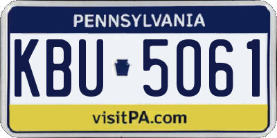 PA license plate KBU5061