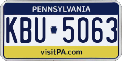 PA license plate KBU5063