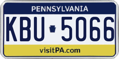 PA license plate KBU5066