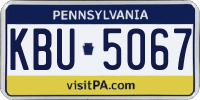 PA license plate KBU5067