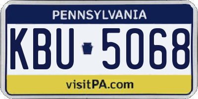 PA license plate KBU5068