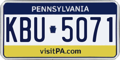 PA license plate KBU5071
