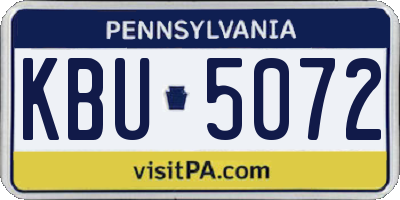 PA license plate KBU5072