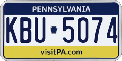 PA license plate KBU5074