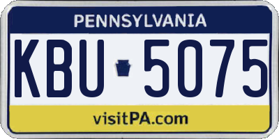 PA license plate KBU5075