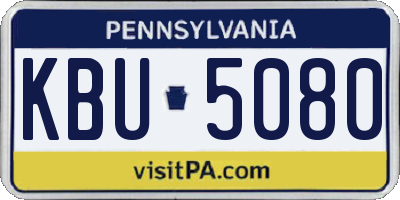PA license plate KBU5080