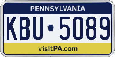 PA license plate KBU5089