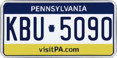 PA license plate KBU5090