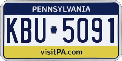 PA license plate KBU5091