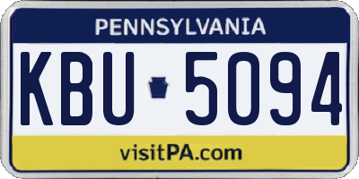 PA license plate KBU5094