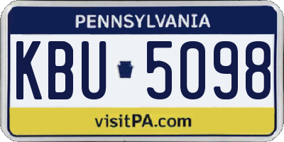 PA license plate KBU5098
