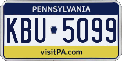 PA license plate KBU5099