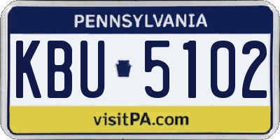PA license plate KBU5102