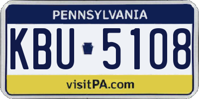 PA license plate KBU5108